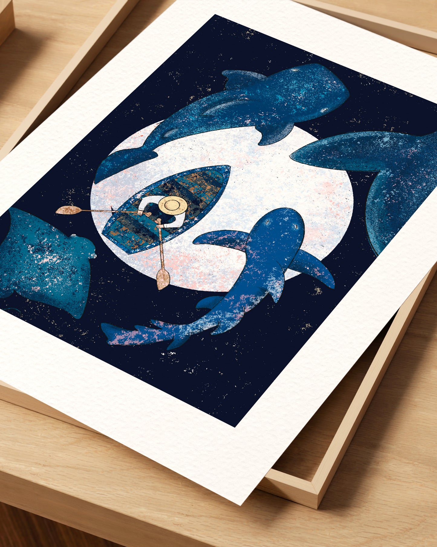 Ballenas en la noche
