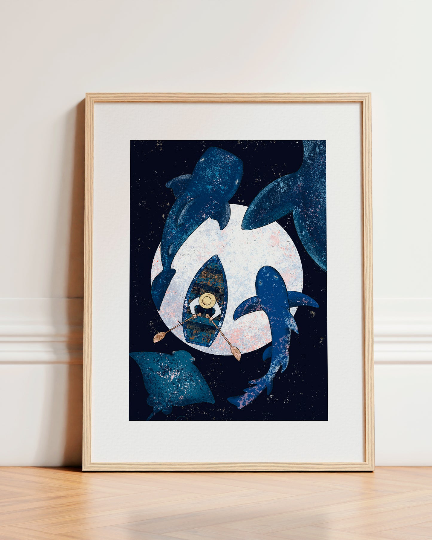 Ballenas en la noche