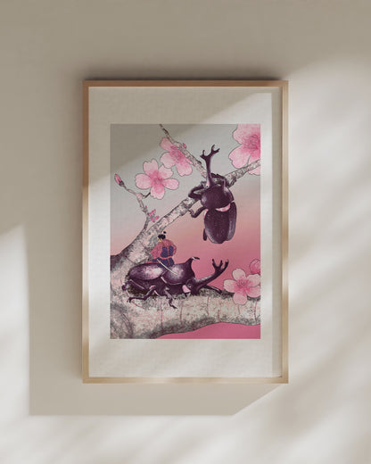 El samurái enano y su escarabajo gigante